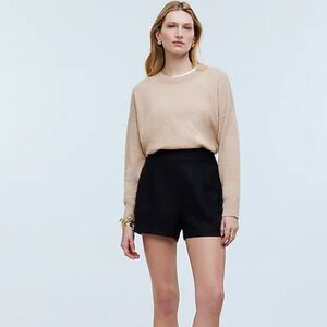 Madewell Clean Pull-On Shorts in 100% Linen Womens Small Black
